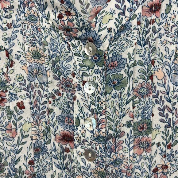 Rose Olive Top Womens 2X Floral Pintuck Flowy Boho Cottagecore Prairie Whimsical - Picture 3 of 10